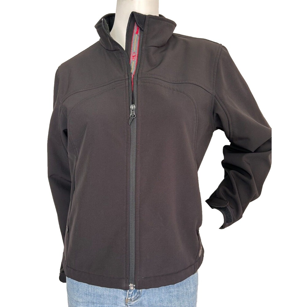 Marker Womens Black Softshell Jacket Full Zip Fleece Lined Medium Gorpcore Tech